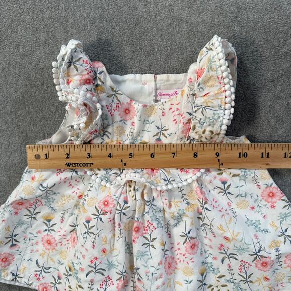 Tommy Bahama Floral Dress Girl 12 Months White Pink Tassel Trim Cottagecore - Picture 4 of 8